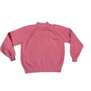Vintage Lands End Drifter Sweater Women's LG Mock Neck USA 90s Salmon Pink